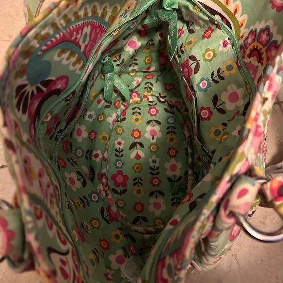 Vera Bradley Mandy Paisley Quilted Tote Shoulder Bag Purse Tutti Fruitti Green - Picture 8 of 12
